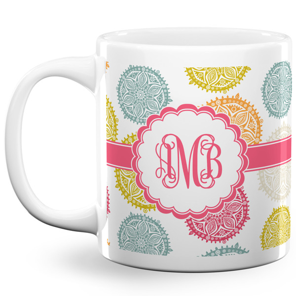 Custom Doily Pattern 20 Oz Coffee Mug - White (Personalized)
