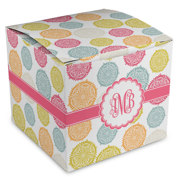 Custom Doily Pattern Cube Favor Gift Boxes (Personalized)