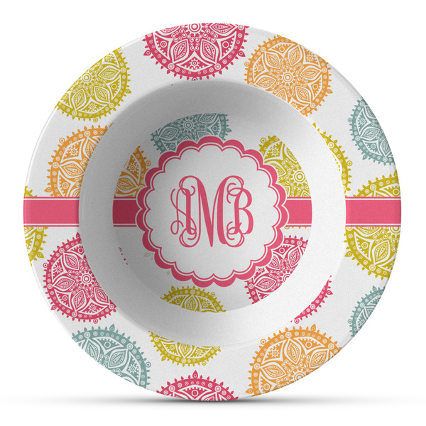 Custom Doily Pattern Plastic Bowl - Microwave Safe - Composite Polymer (Personalized)