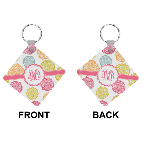 Doily Pattern Diamond Keychain (Front + Back)