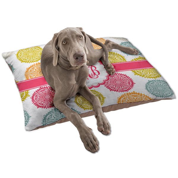 Custom Doily Pattern Dog Bed - Large w/ Monogram