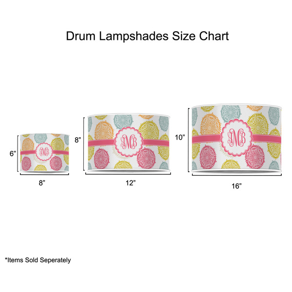 Doily Pattern Drum Lampshades - Sizing Chart