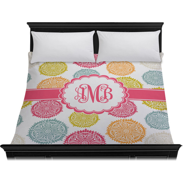 Doily Pattern Duvet Cover - King - On Bed - No Prop