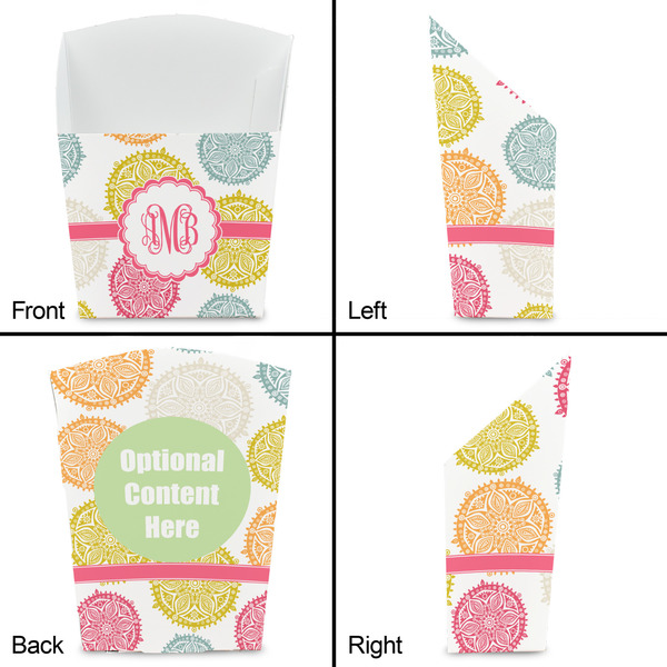 Doily Pattern French Fry Favor Box - Front & Back View