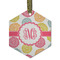 Doily Pattern Frosted Glass Ornament - Hexagon
