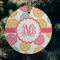 Doily Pattern Frosted Glass Ornament - Round (Lifestyle)