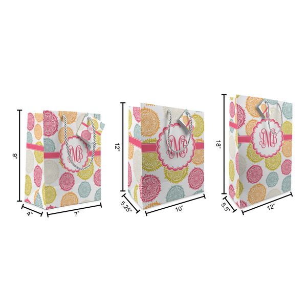 Doily Pattern Gift Bags - All Sizes - Dimensions