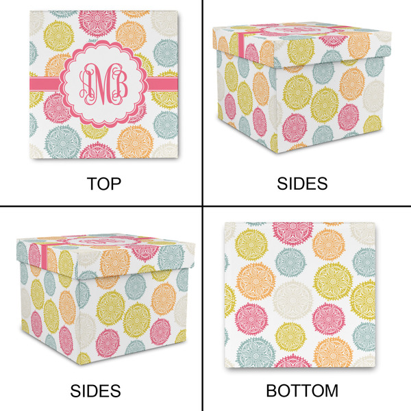 Doily Pattern Gift Boxes with Lid - Canvas Wrapped - Large - Approval
