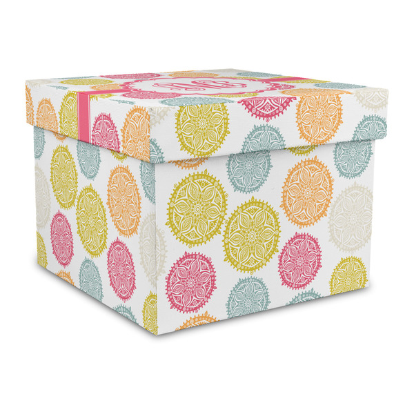 Custom Doily Pattern Gift Box with Lid - Canvas Wrapped - Large (Personalized)