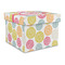 Doily Pattern Gift Boxes with Lid - Canvas Wrapped - Large - Front/Main