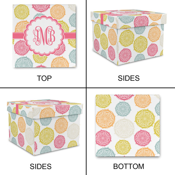 Doily Pattern Gift Boxes with Lid - Canvas Wrapped - Small - Approval