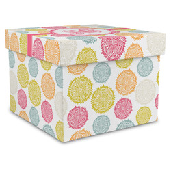 Doily Pattern Gift Box with Lid - Canvas Wrapped - X-Large (Personalized)