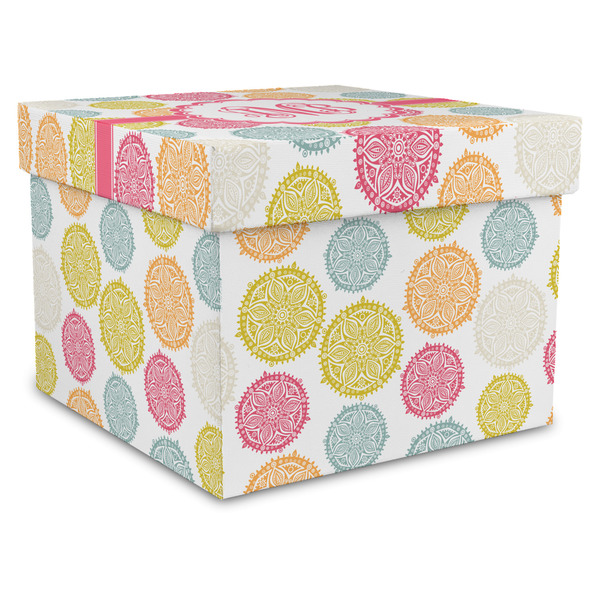 Custom Doily Pattern Gift Box with Lid - Canvas Wrapped - X-Large (Personalized)