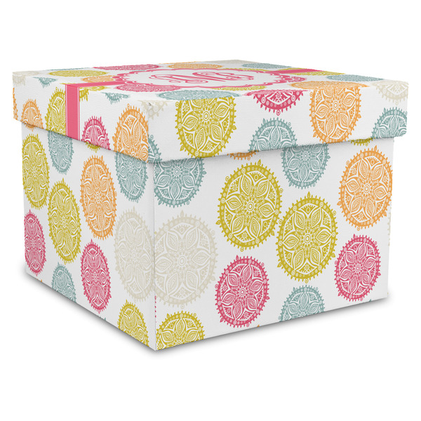 Custom Doily Pattern Gift Box with Lid - Canvas Wrapped - XX-Large (Personalized)