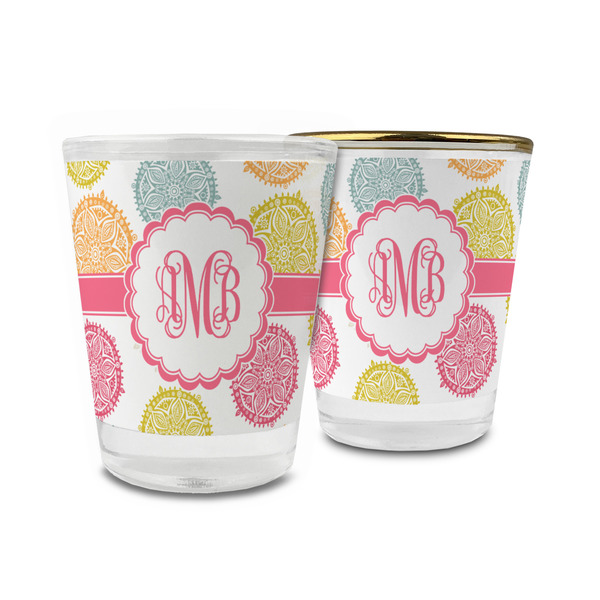 Custom Doily Pattern Glass Shot Glass - 1.5 oz (Personalized)