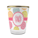 Doily Pattern Glass Shot Glass - 1.5 oz - with Gold Rim - Single (Personalized)