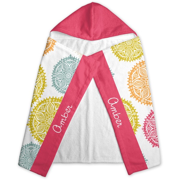 Doily Pattern Hooded Towel - Folded