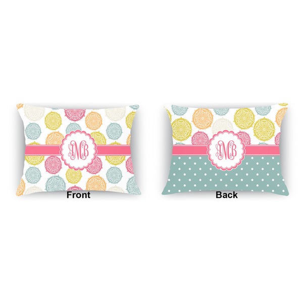 Doily Pattern  Indoor Rectangular Burlap Pillow (Front and Back)