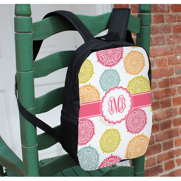 Doily Pattern Kids Backpack - In Context