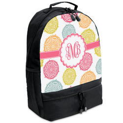 Doily Pattern Backpacks - Black (Personalized)