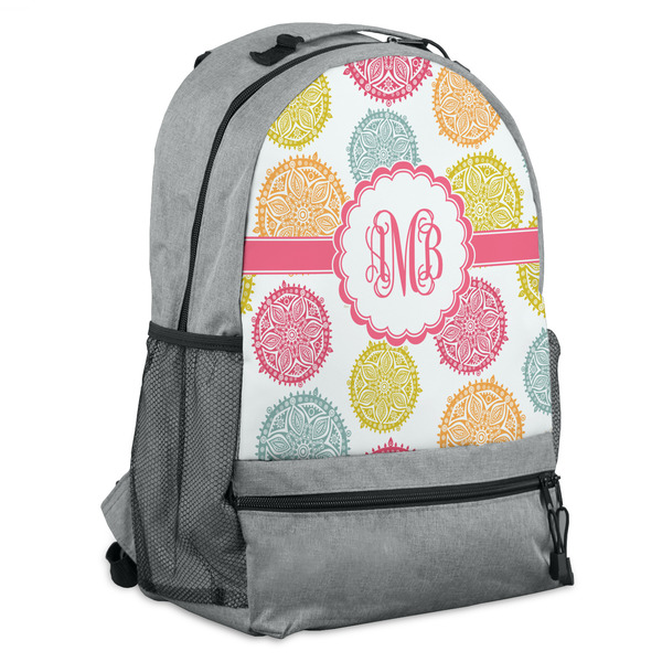 Custom Doily Pattern Backpack - Grey (Personalized)