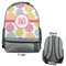 Doily Pattern Large Backpack - Gray - Front & Back View