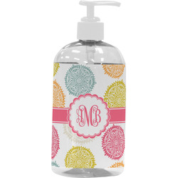 Doily Pattern Plastic Soap / Lotion Dispenser (16 oz - Large - White) (Personalized)