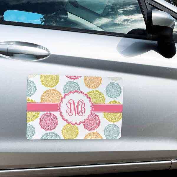 Doily Pattern Large Rectangle Car Magnets- In Context