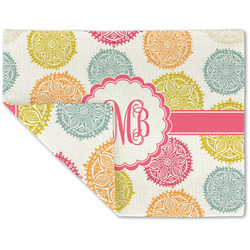 Doily Pattern Double-Sided Linen Placemat - Single w/ Monogram