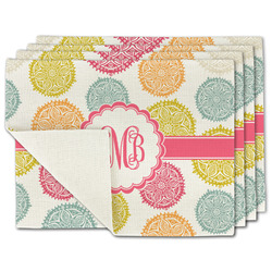 Doily Pattern Single-Sided Linen Placemat - Set of 4 w/ Monogram