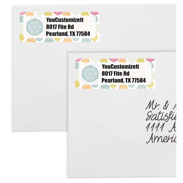 Doily Pattern Mailing Labels - Double Stack Close Up