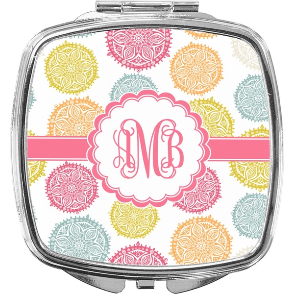 Custom Doily Pattern Compact Makeup Mirror (Personalized)