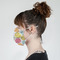 Doily Pattern Mask - Side View on Girl