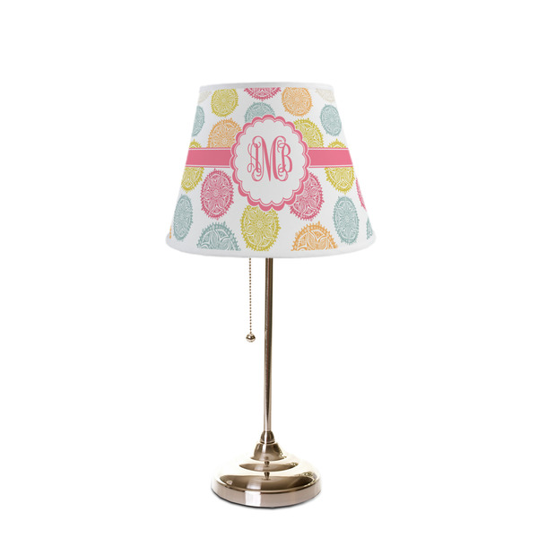 Doily Pattern Poly Film Empire Lampshade - On Stand