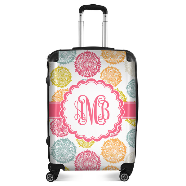 Custom Doily Pattern Suitcase - 24" Medium - Checked (Personalized)
