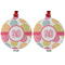 Doily Pattern Metal Ball Ornament - Front and Back