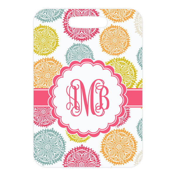 Doily Pattern Metal Luggage Tag - Front Without Strap