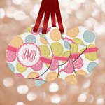 Doily Pattern Metal Ornaments - Double Sided w/ Monogram