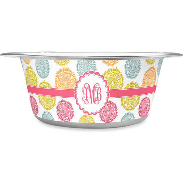 Custom Doily Pattern Stainless Steel Dog Bowl (Personalized)