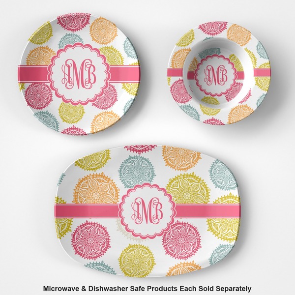 Doily Pattern Microwave & Dishwasher Safe CP Plastic Dishware - Group