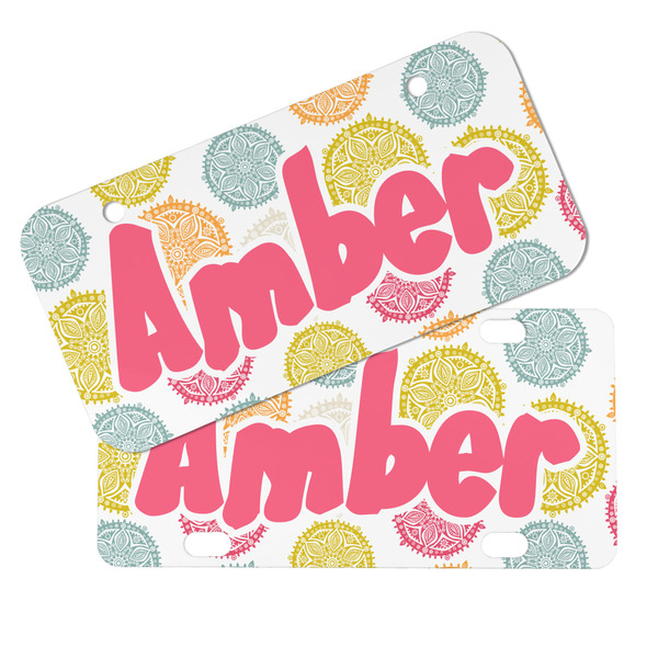 Doily Pattern Mini License Plates - MAIN (4 and 2 Holes)