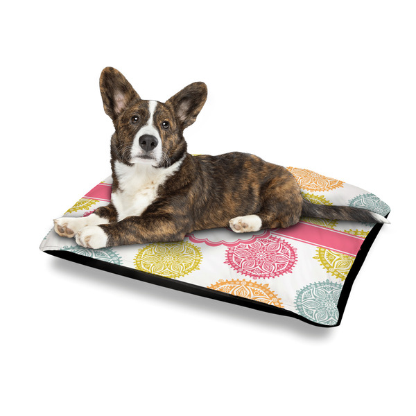 Doily Pattern Outdoor Dog Beds - Medium - IN CONTEXT