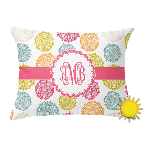 Custom Doily Pattern Outdoor Throw Pillow (Rectangular) (Personalized)