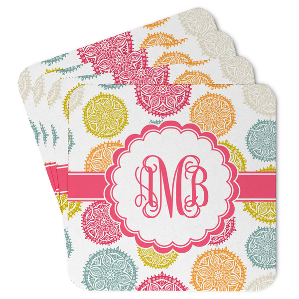 Custom Doily Pattern Paper Coasters w/ Monograms
