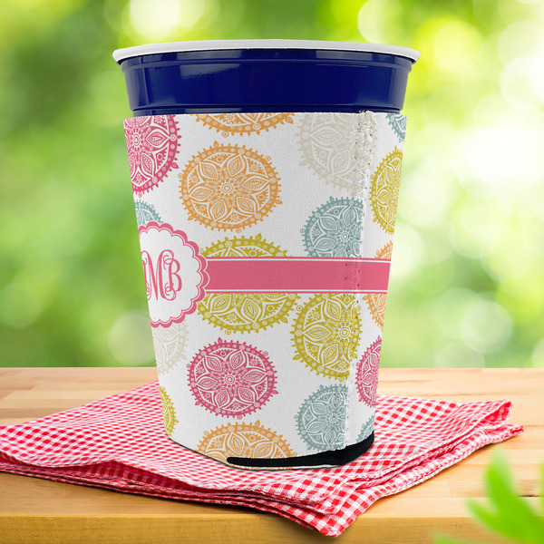 Doily Pattern Party Cup Sleeves - with bottom - Lifestyle