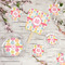 Doily Pattern Party Supplies Combination Image - All items - Plates, Coasters, Fans