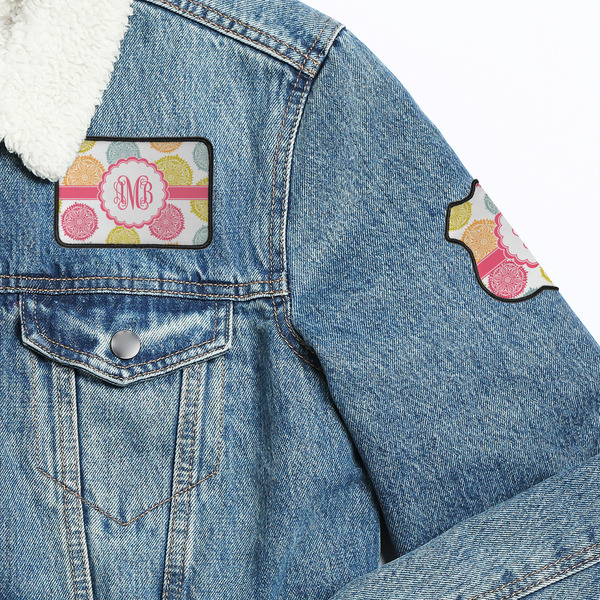 Doily Pattern Patches Lifestyle Jean Jacket Detail