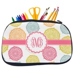 Doily Pattern Neoprene Pencil Case - Medium w/ Monogram