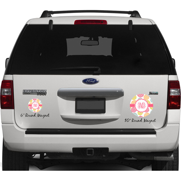 Doily Pattern Personalized Car Magnets on Ford Explorer