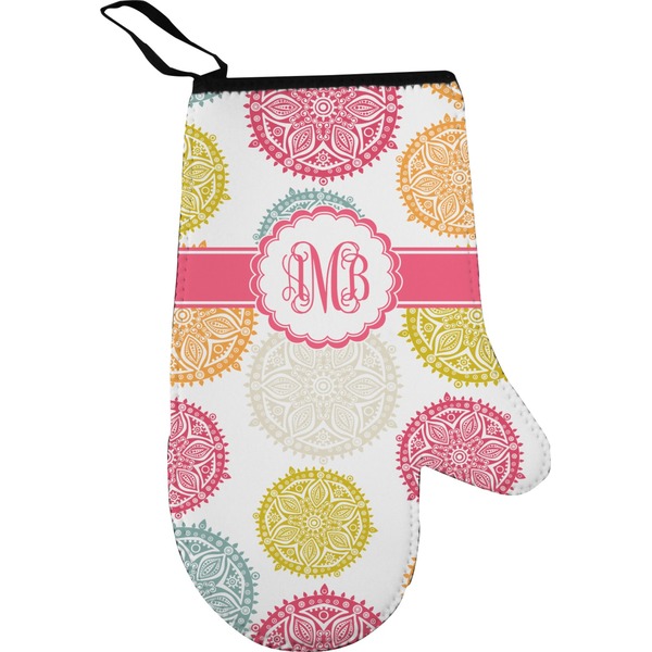 Custom Doily Pattern Right Oven Mitt (Personalized)